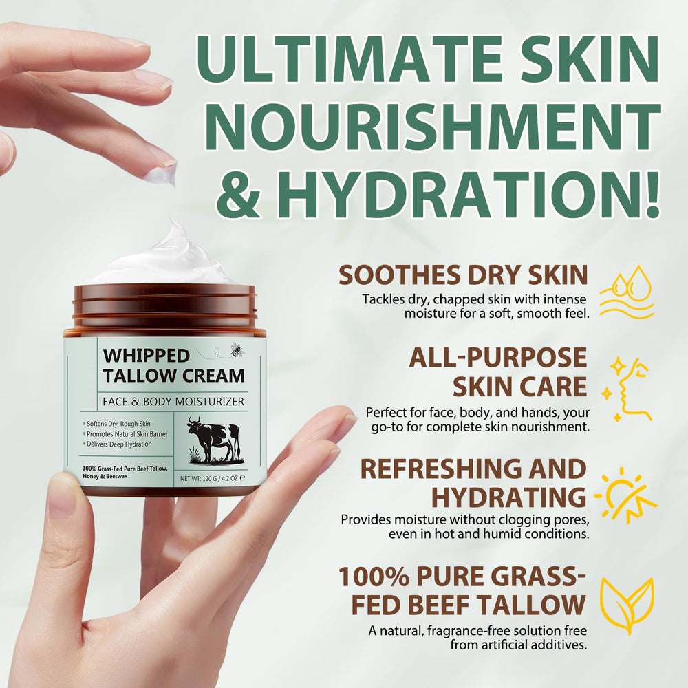 NIFEISHI beef tallow balm application on face shows gentle moisturizing