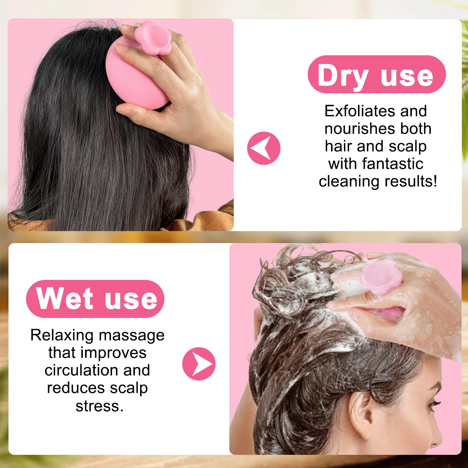 NIFEISHI scalp massager image demonstrates relaxing scalp care and oil distribution