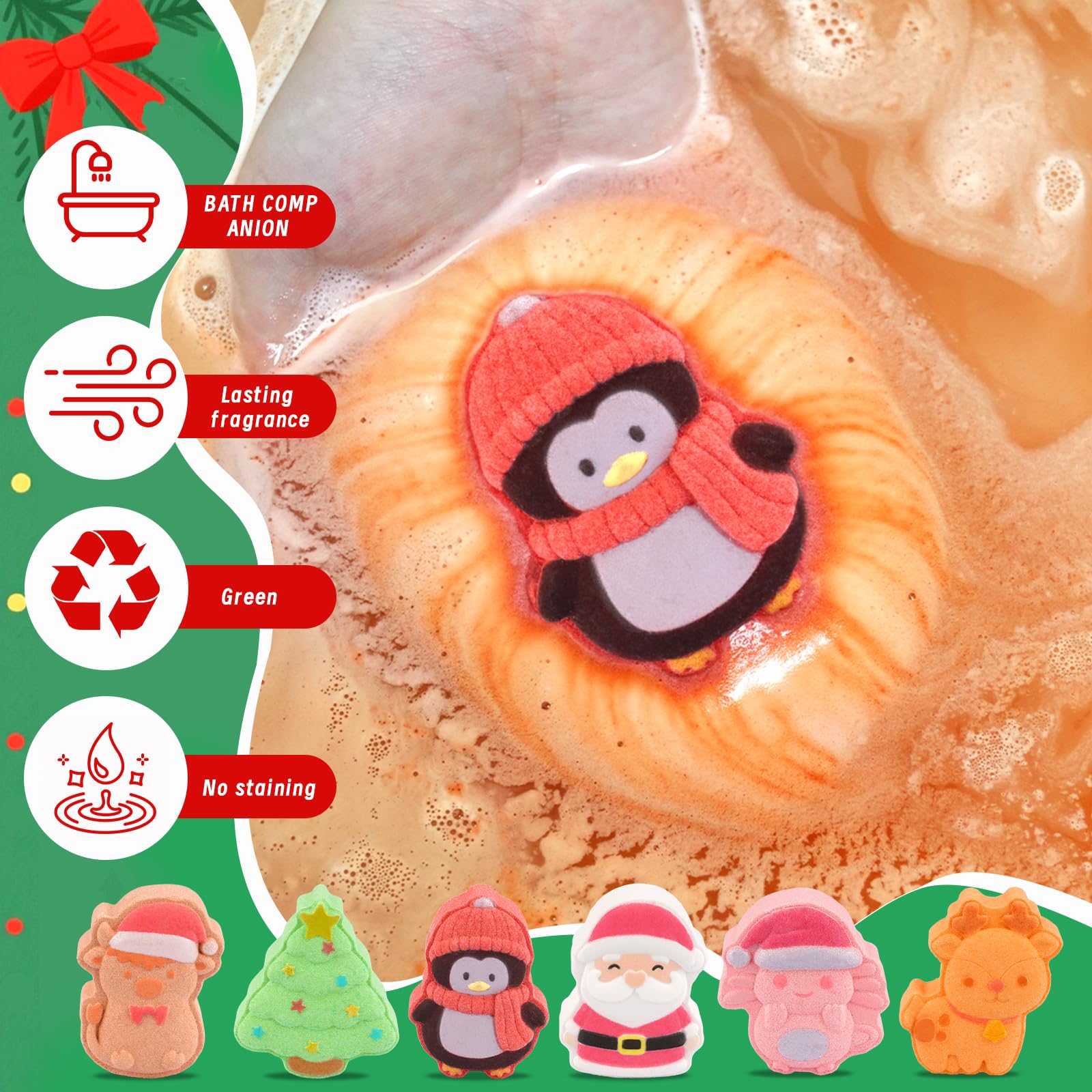 NIGOWAYS penguin bath bomb shape delivering fruity scent release