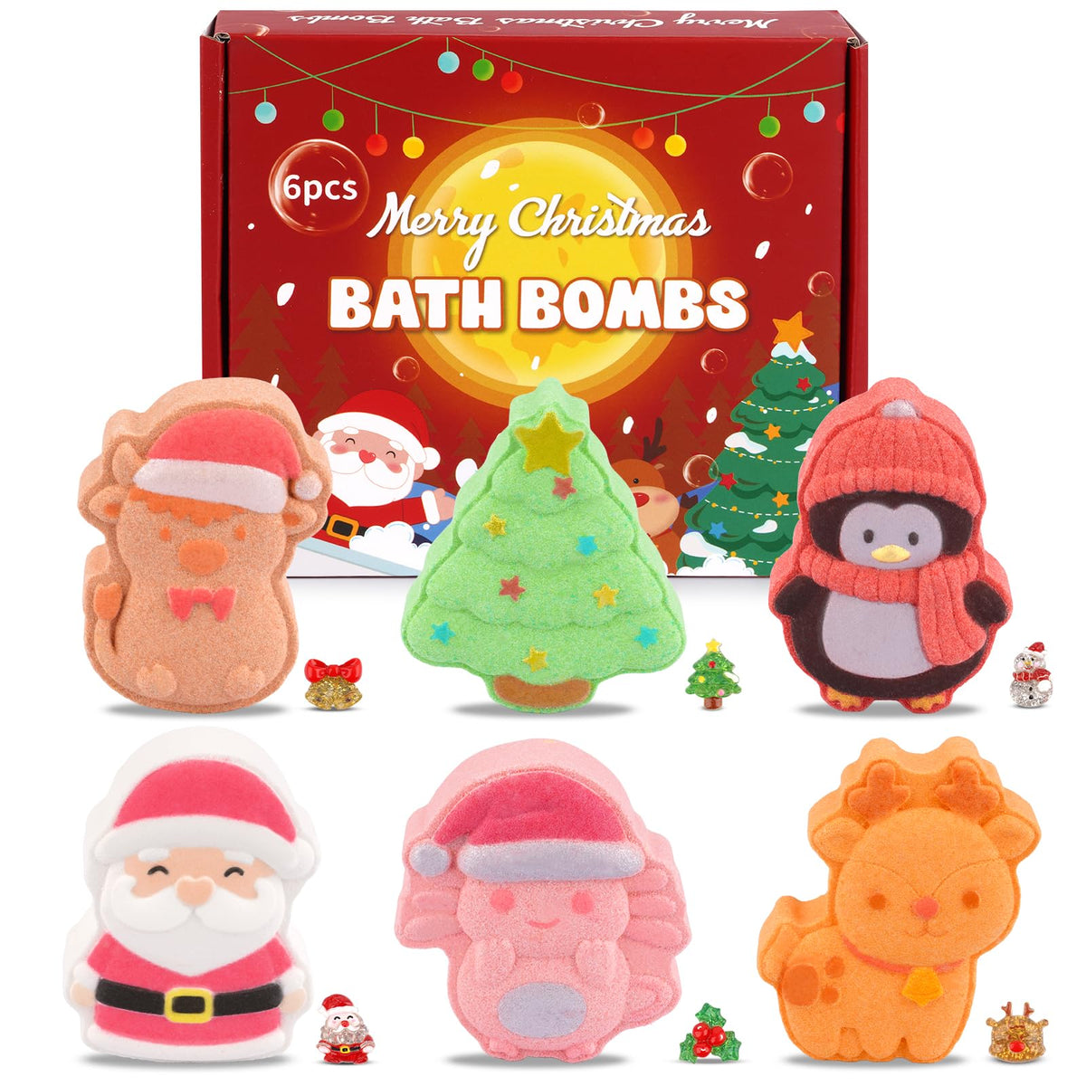 NIGOWAYS Christmas bath bombs Santa Claus shape for festive bubble baths