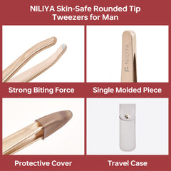 NILIYA Beard Tweezers one-piece seamless body highlighting durability and easy cleaning