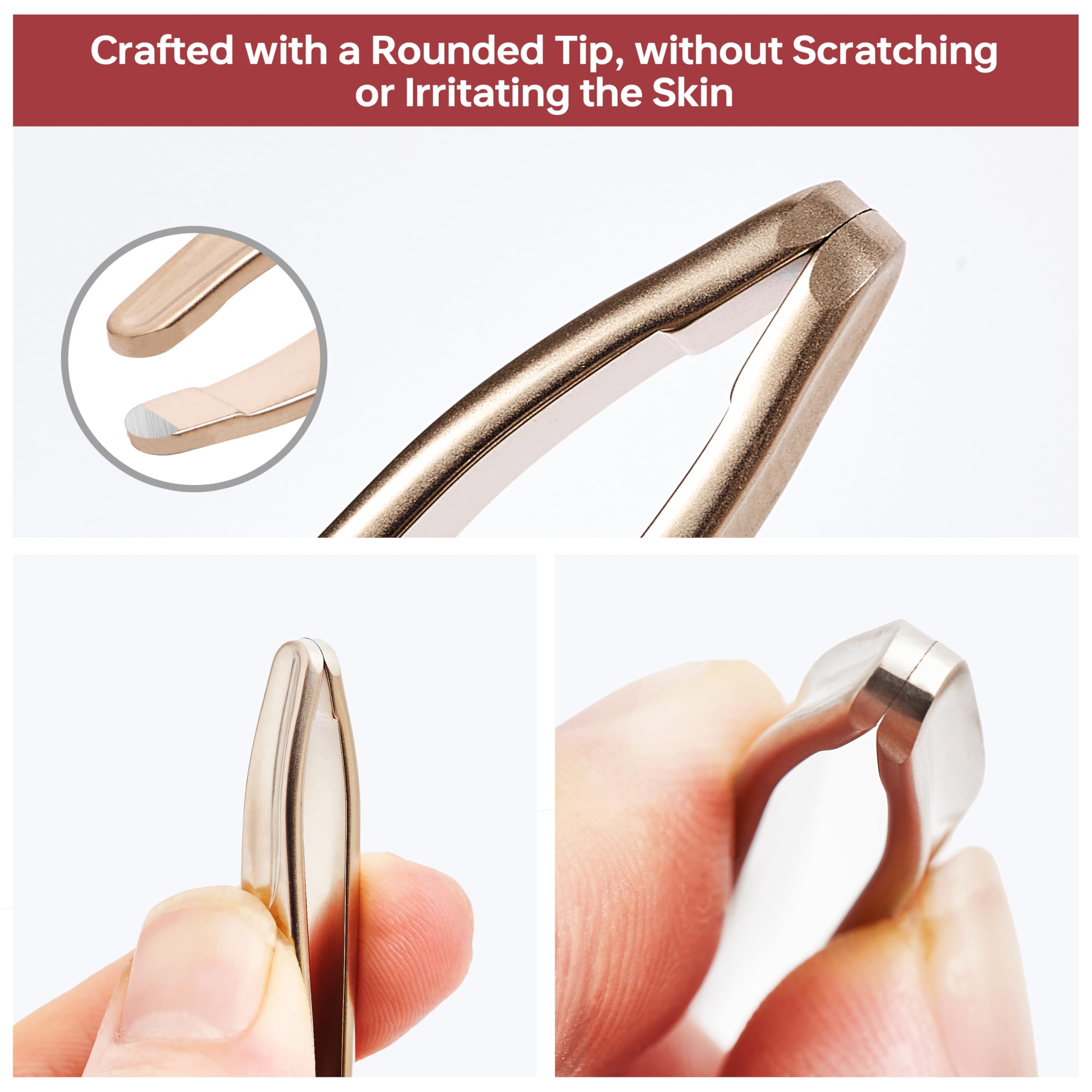 NILIYA Beard Tweezers precision joint demonstrating secure grip on fine hairs