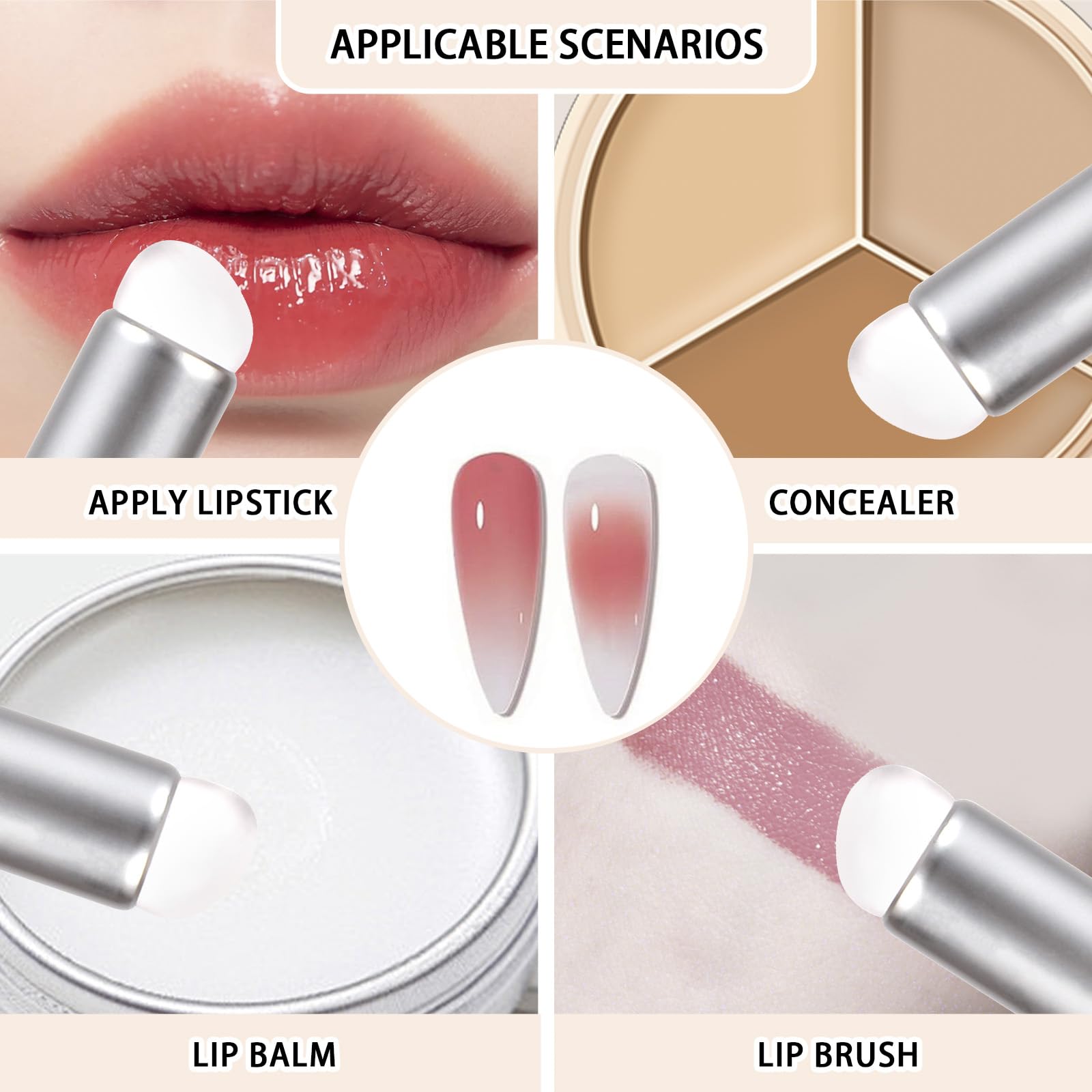 NILIYA ombre-design nail brush with glass-like handle for stylish use