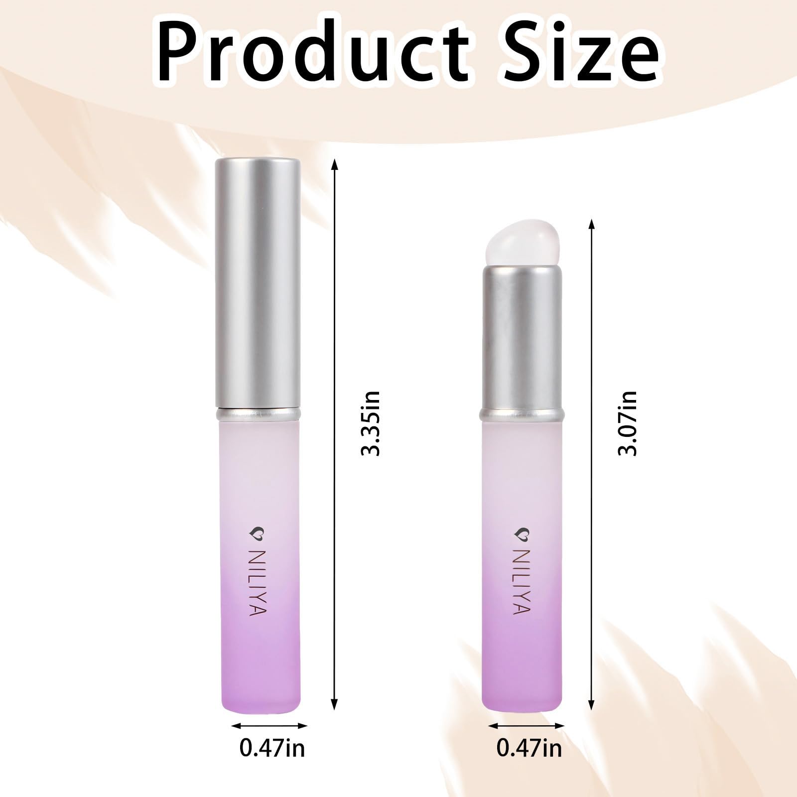 NILIYA silicone nail brush with rounded tip for smooth blending