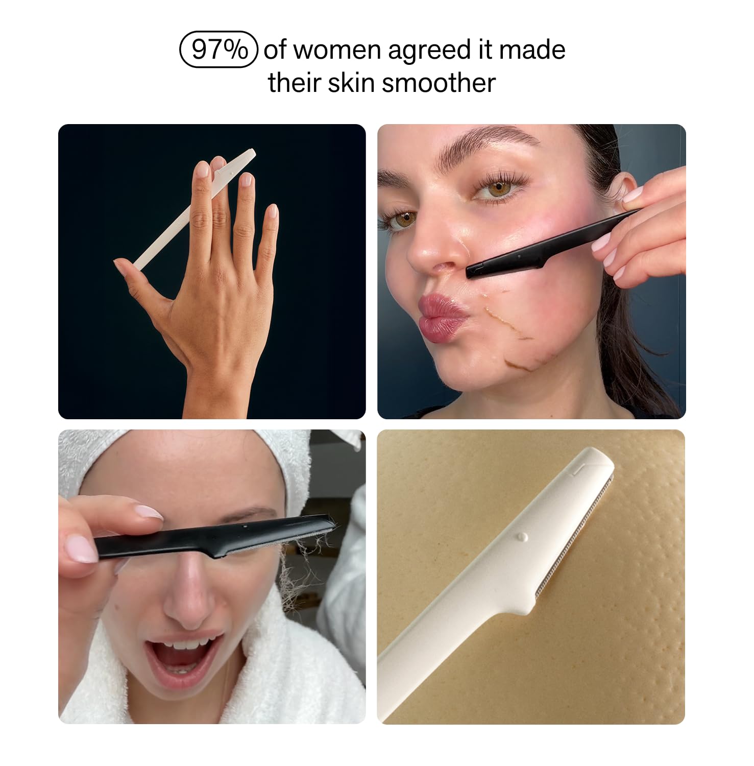 Nimbi Dermaplaner Razor exfoliates while removing hair to prep skin.