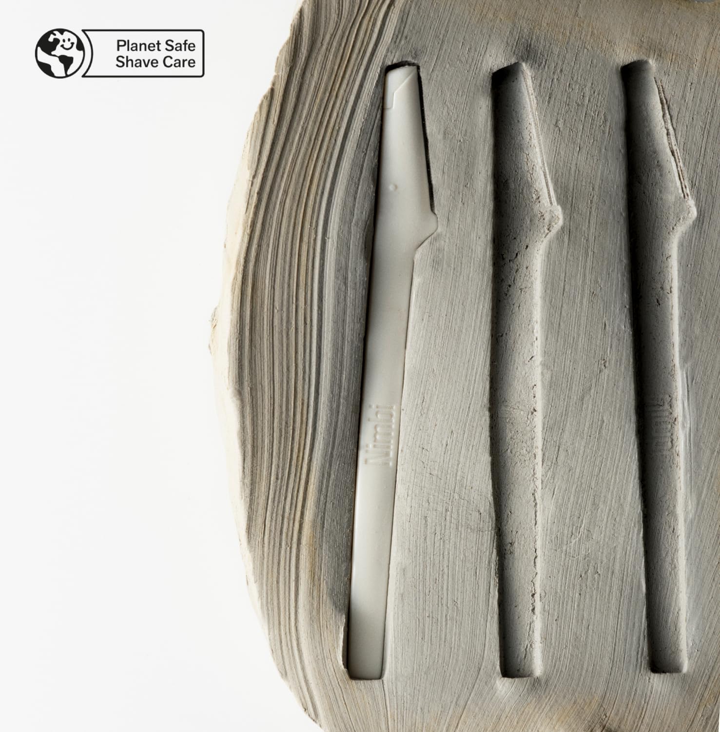 Nimbi Dermaplaner Razor made from plastic-free biomaterial for eco-friendly use.