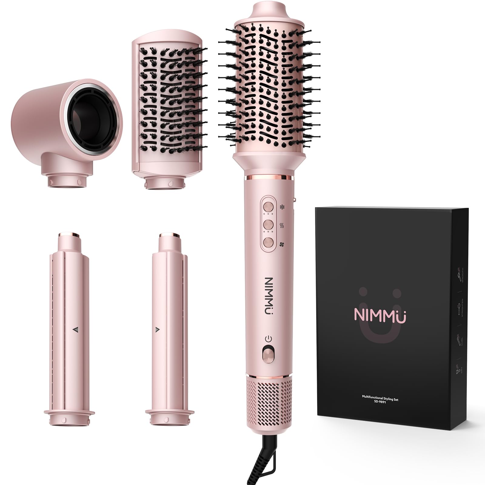 Nimmu 5-in-1 blow dryer brush set compact design enables quick at-home styling