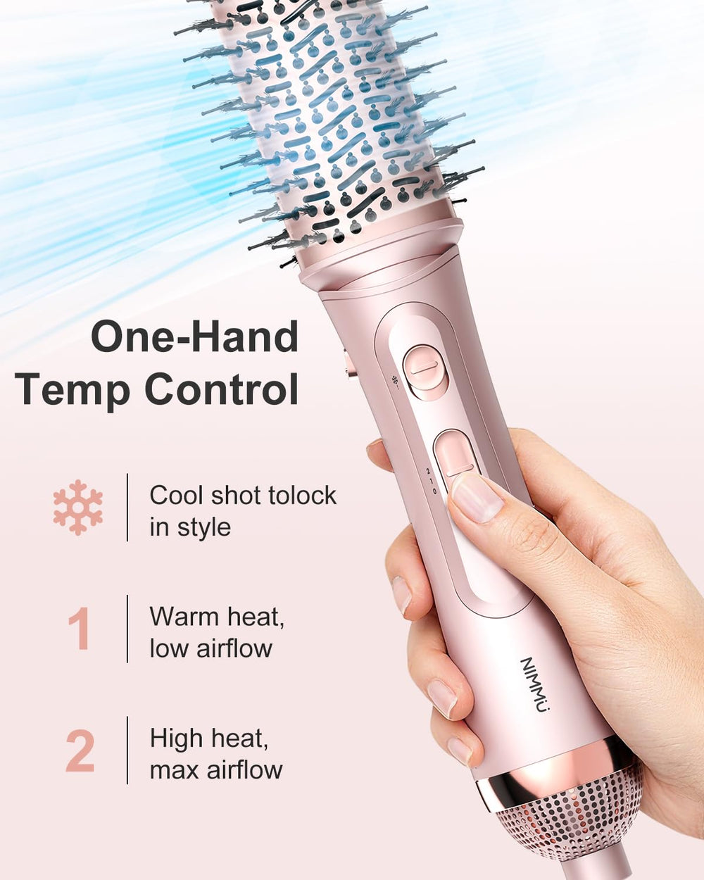 Nimmu Blow Dryer Brush Set paddle brush smoothing and detangling