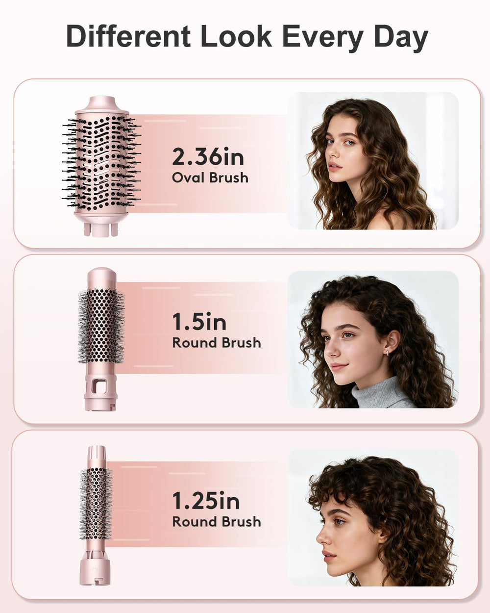 Nimmu Blow Dryer Brush Set 1-5 inch round thermal brush salon-ready blowouts at home