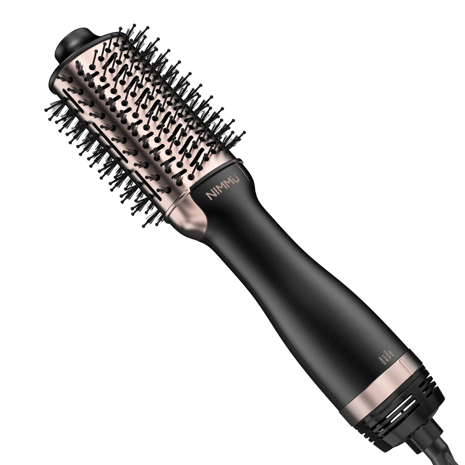 Nimmu hair dryer brush 4in1 design demonstrates versatile all-in-one styling for busy mornings
