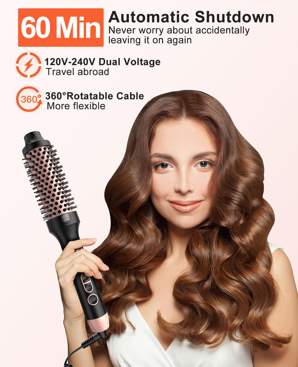 Nimmu thermal brush in-use styling on hair, creating volume and bounce