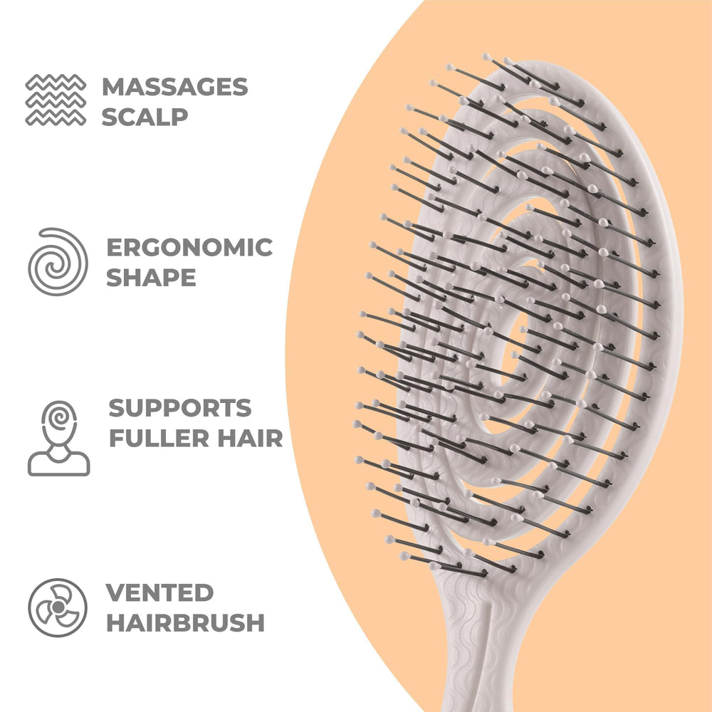 Ninabella Mini Spiral Brush on dry hair for smooth gliding and reduced breakage