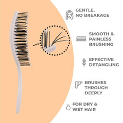 Ninabella Mini Spiral Brush used on wet hair shows effortless detangling and quick drying