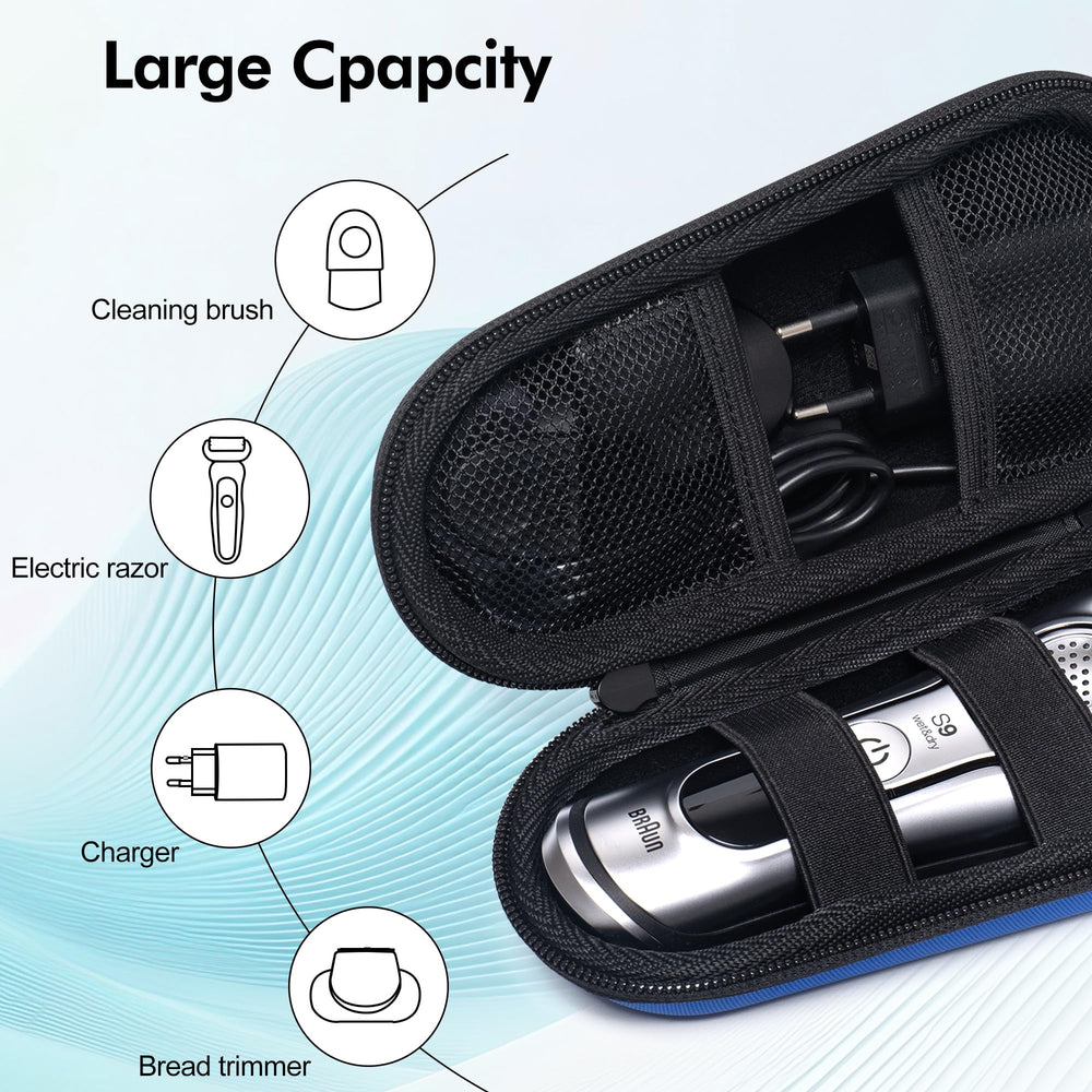 Nincha dark blue shaver case offers stylish travel protection.