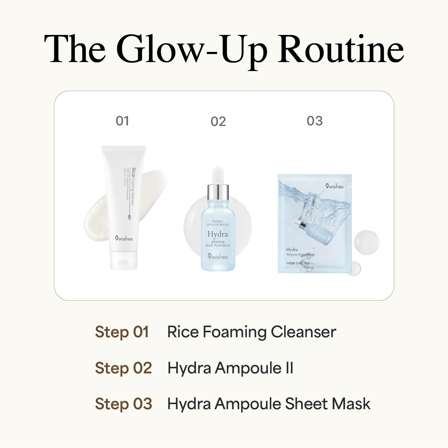 9 Wishes glow-after-cleansing concept image suggesting smoother skin and renewed appearance.