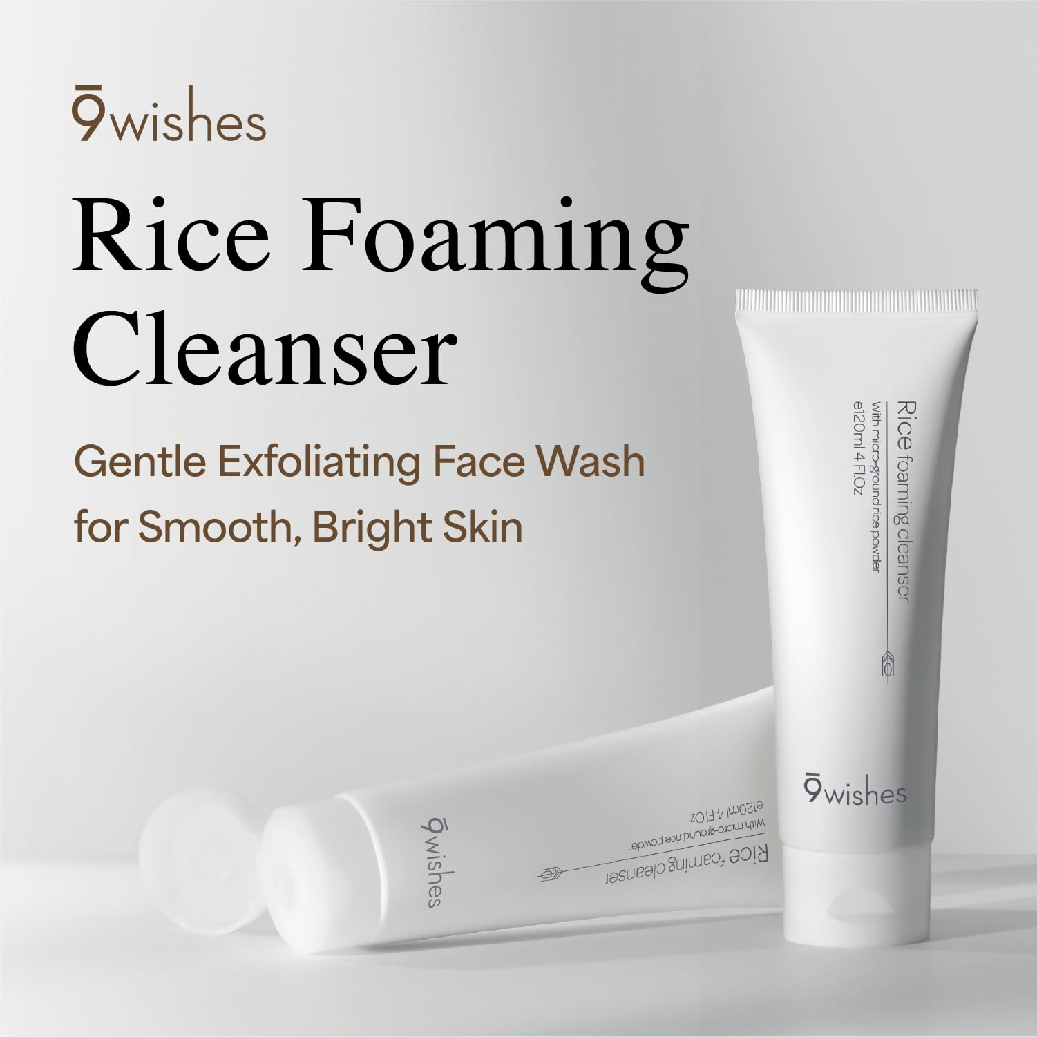 9 Wishes rice bran extract ingredient swatch highlights hydration-friendly properties.