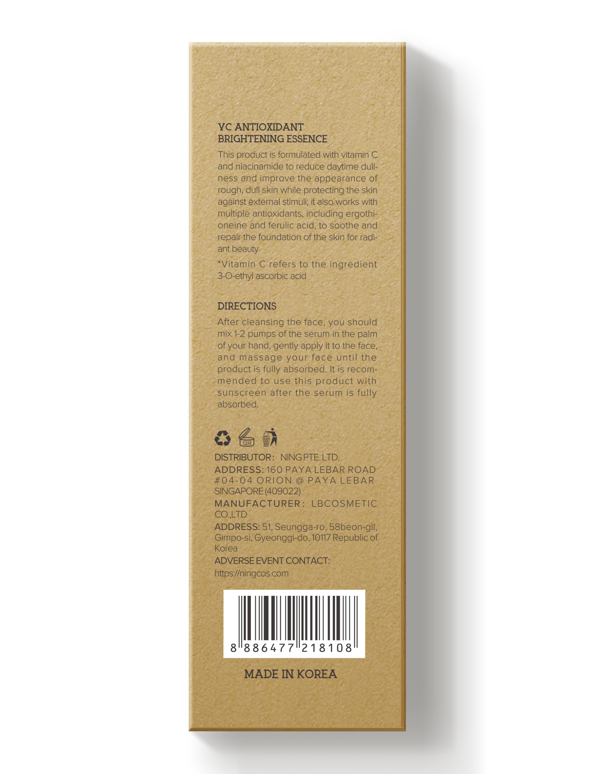 NING DERMOLOGIE Vitamin C serum natural botanicals soothe sensitive skin
