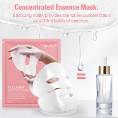 Ninsiec collagen face mask pore-tightening effect improves skin texture