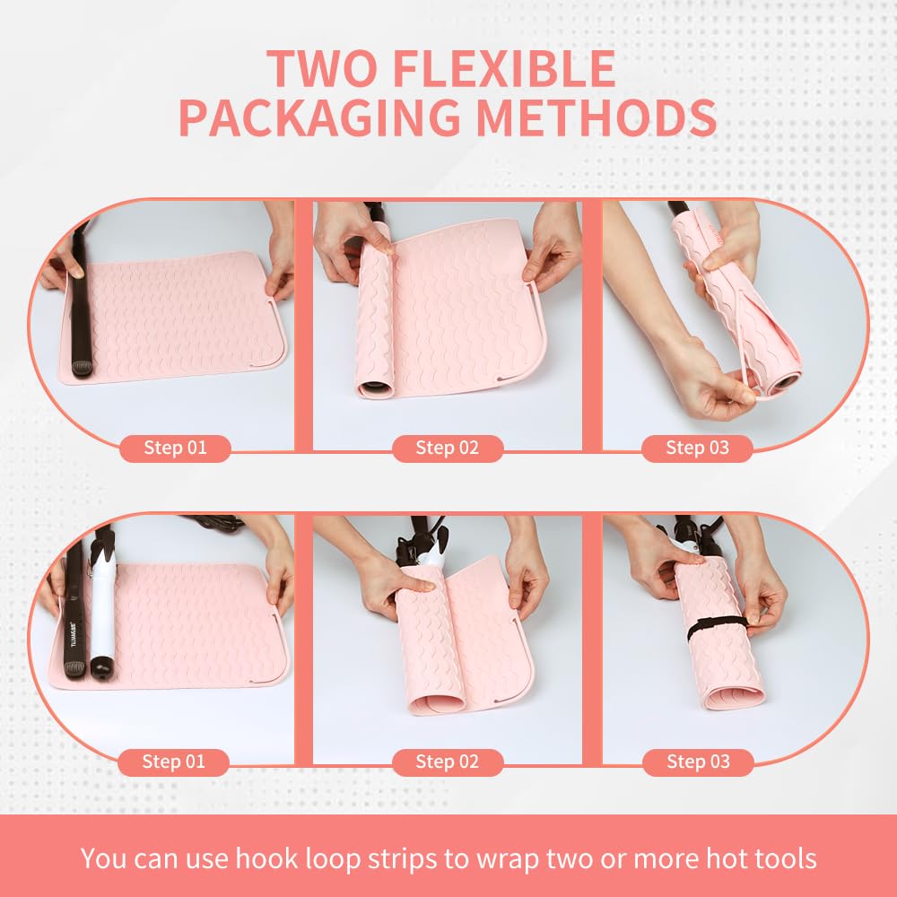 Ninwod oversize mat wrapping around styling tools for organized transport