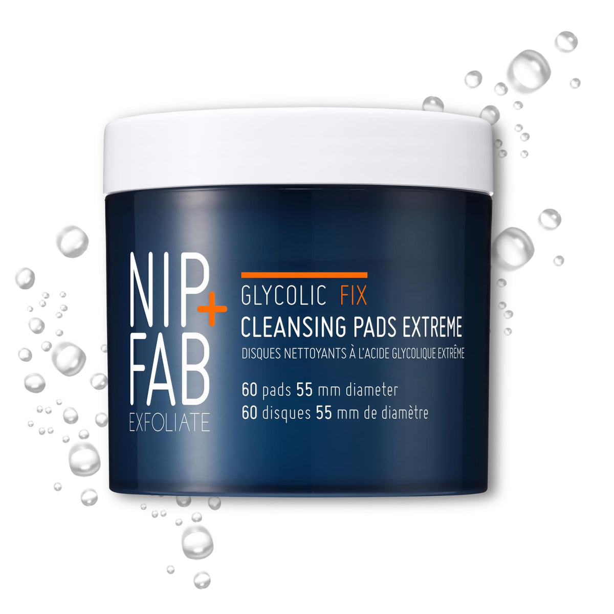 Nip-Fab Glycolic Fix Night Pads pack shot showing 60 exfoliating pads for nightly use