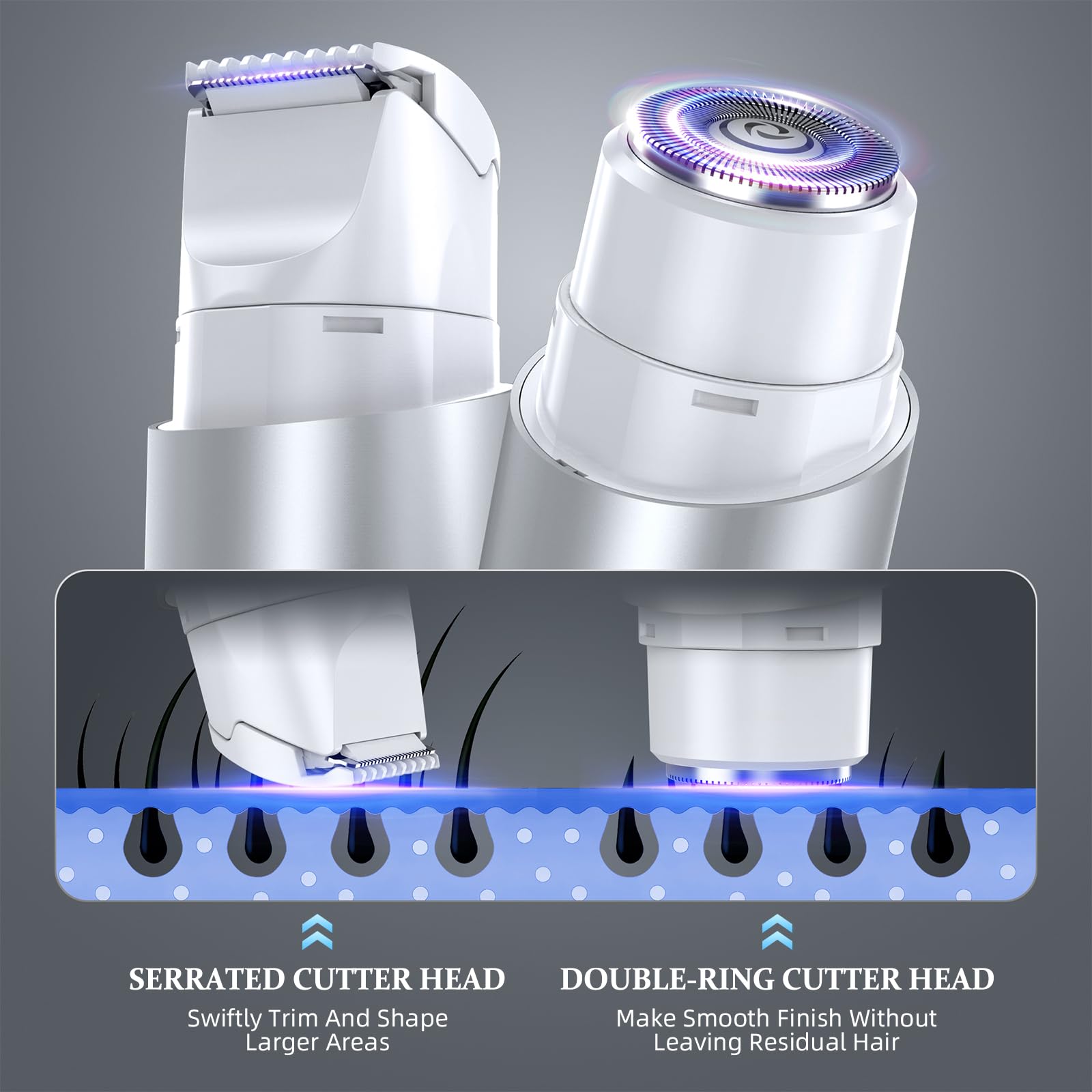 NIPOO Bikini Trimmer IPX7 waterproof for use in the shower and easy cleanup.