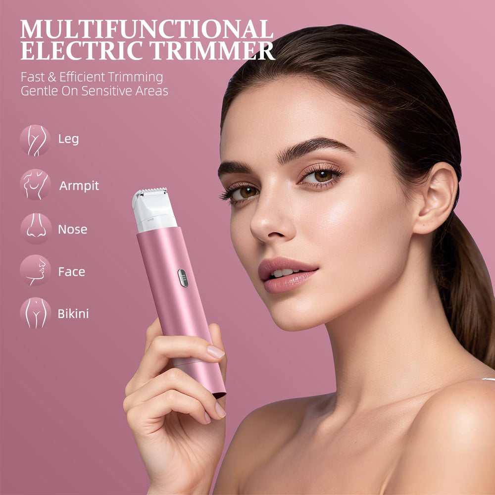 NIPOO Bikini Trimmer protection system close-up focusing on gentle blades for sensitive skin