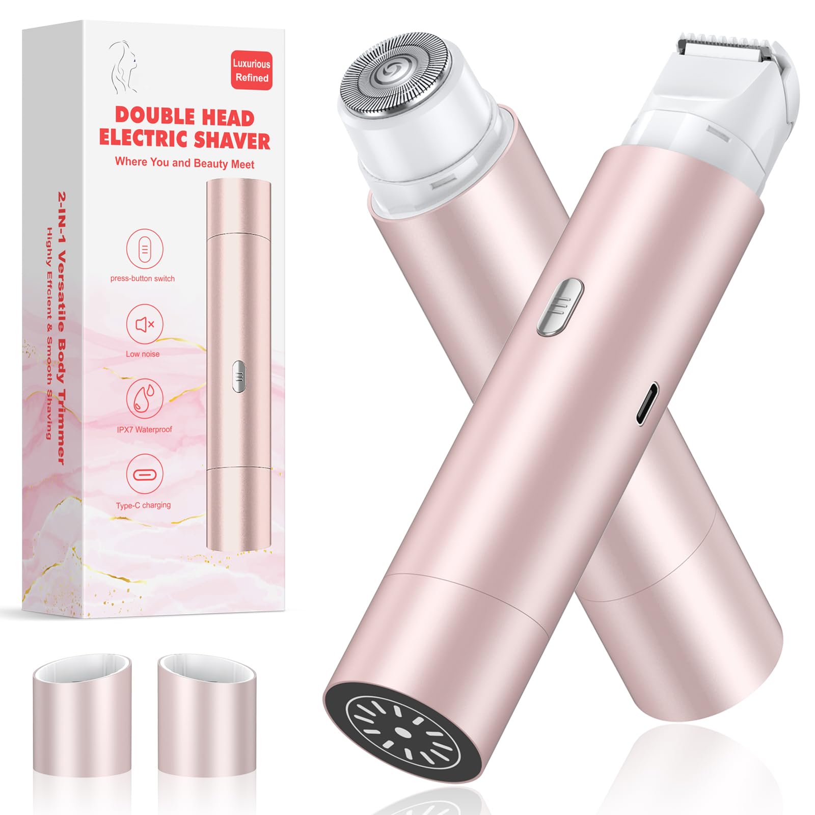 NIPOO bikini trimmer rose gold for quick, comfortable body shaping.
