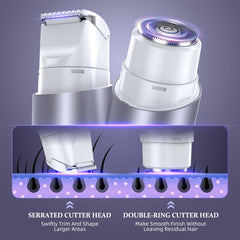 NIPOO Bikini Trimmer side view in purple shows portable design for quick touch-ups