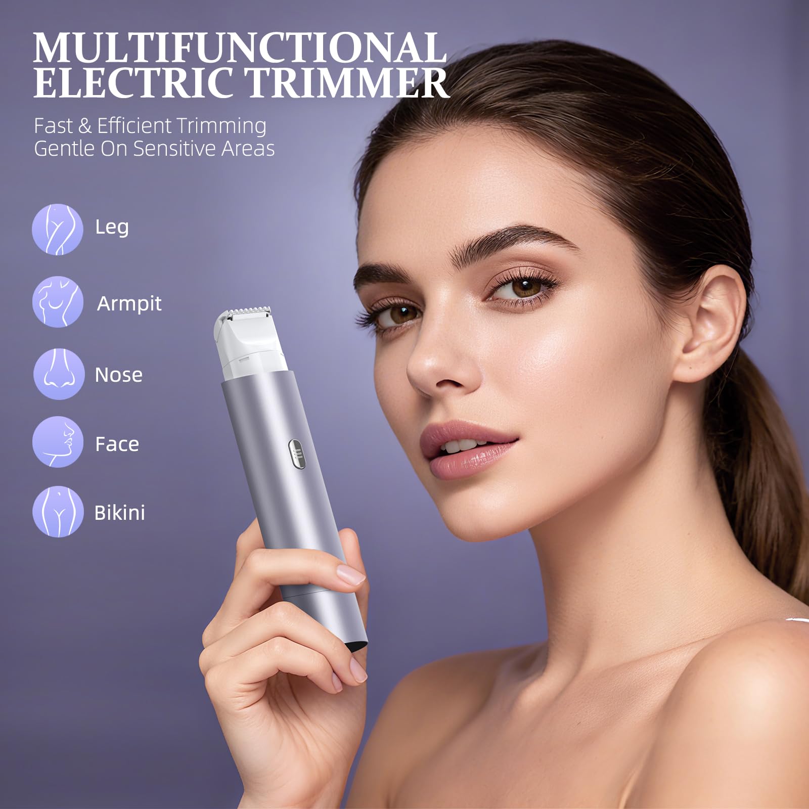 NIPOO Bikini Trimmer USB-C charging for fast, cordless power on the go
