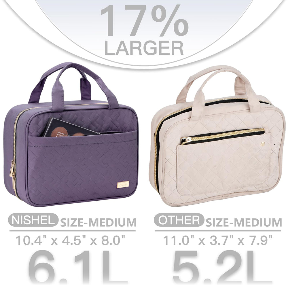 NISHEL toiletry bag interior compartments keep items organized and accessible.