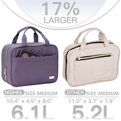 NISHEL toiletry bag interior compartments keep items organized and accessible.
