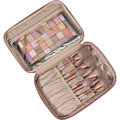 NISHEL travel makeup bag brush slips hold various brushes for easy access