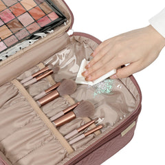 NISHEL main compartment fits full-sized bottles upright for secure packing