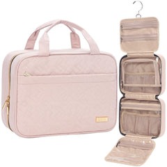 NISHEL travel toiletry bag hanging setup keeps essentials within easy reach.
