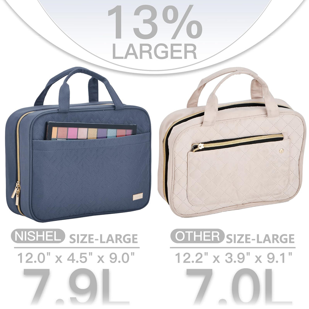 NISHEL bag interior with four compartments for sorting cosmetics and skin care