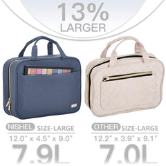 NISHEL bag interior with four compartments for sorting cosmetics and skin care