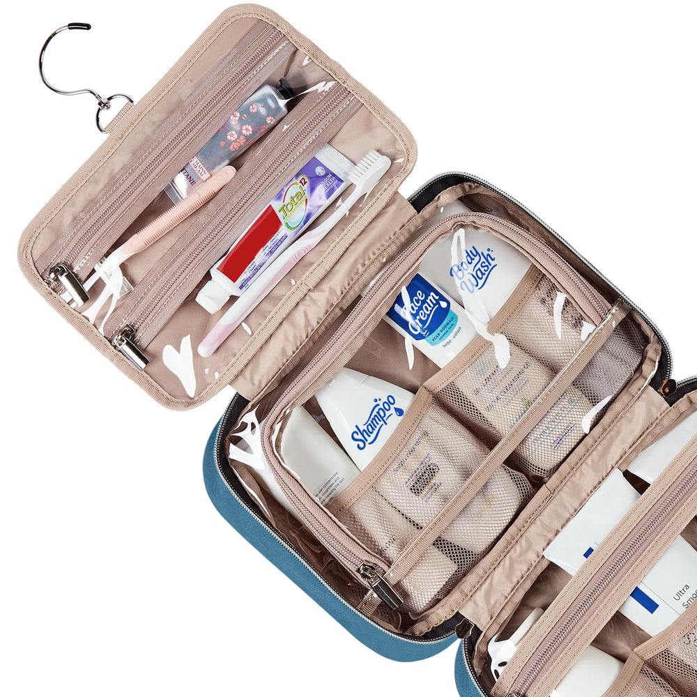 NISHEL lake-blue bag front-pocket layout offers quick-access storage for daily essentials.