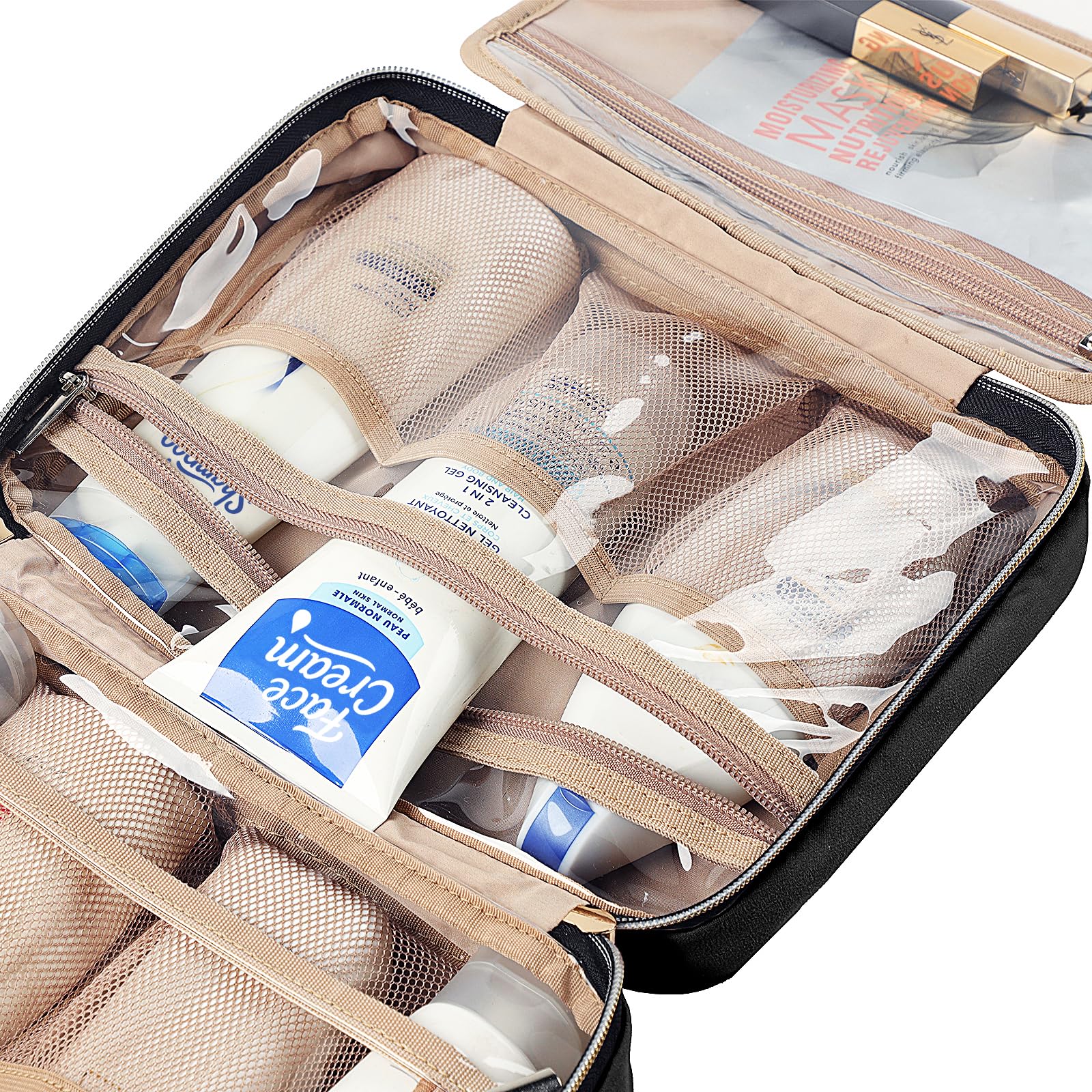 NISHEL Travel Toiletry Bag compact dimensions fit in luggage with easy access