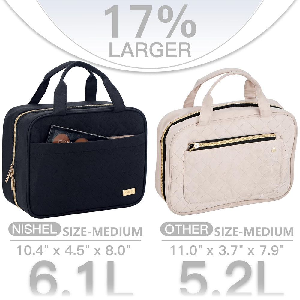 NISHEL Travel Toiletry Bag transparent window supports quick security checks while traveling