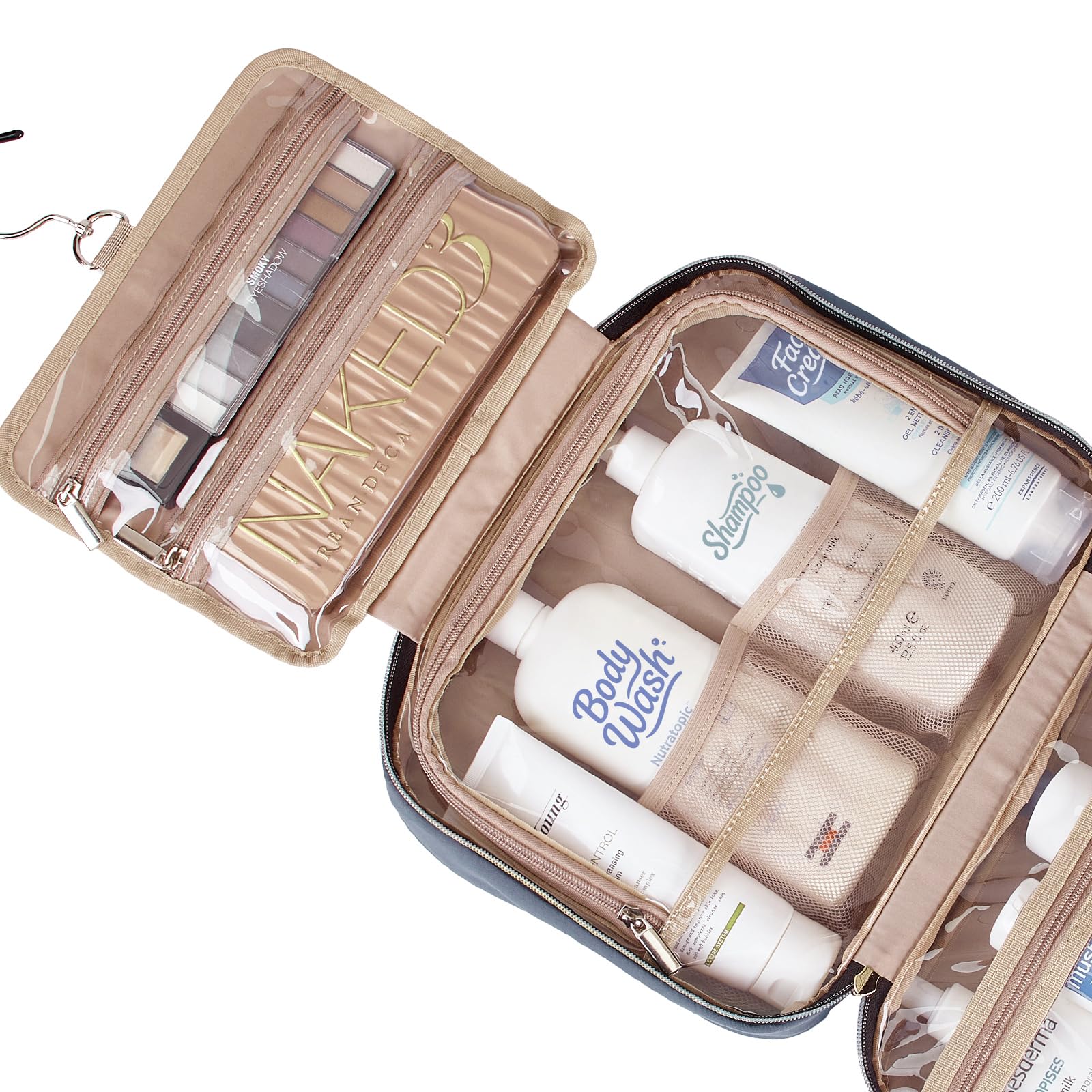 NISHEL toiletry bag transparent window eases security screening