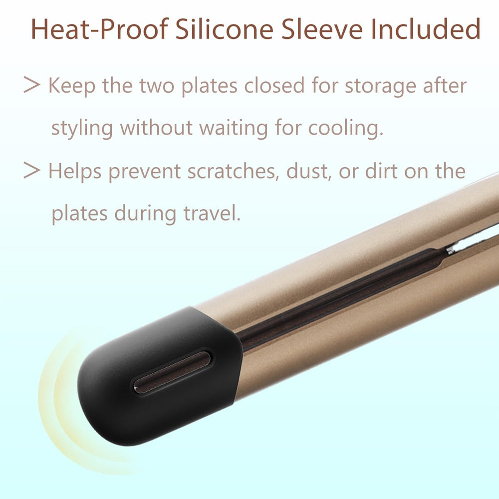 NITION Ceramic Tourmaline Flat Iron travel pouch shows protective packaging for worldwide travel.