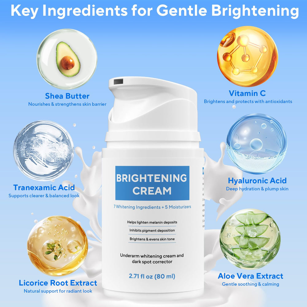 Nityrliv Dark Spot Remover Face image suggests brighter, more uniform complexion.