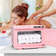 Niuadage 8L hot towel warmer cabinet pink interior view shows easy cleaning