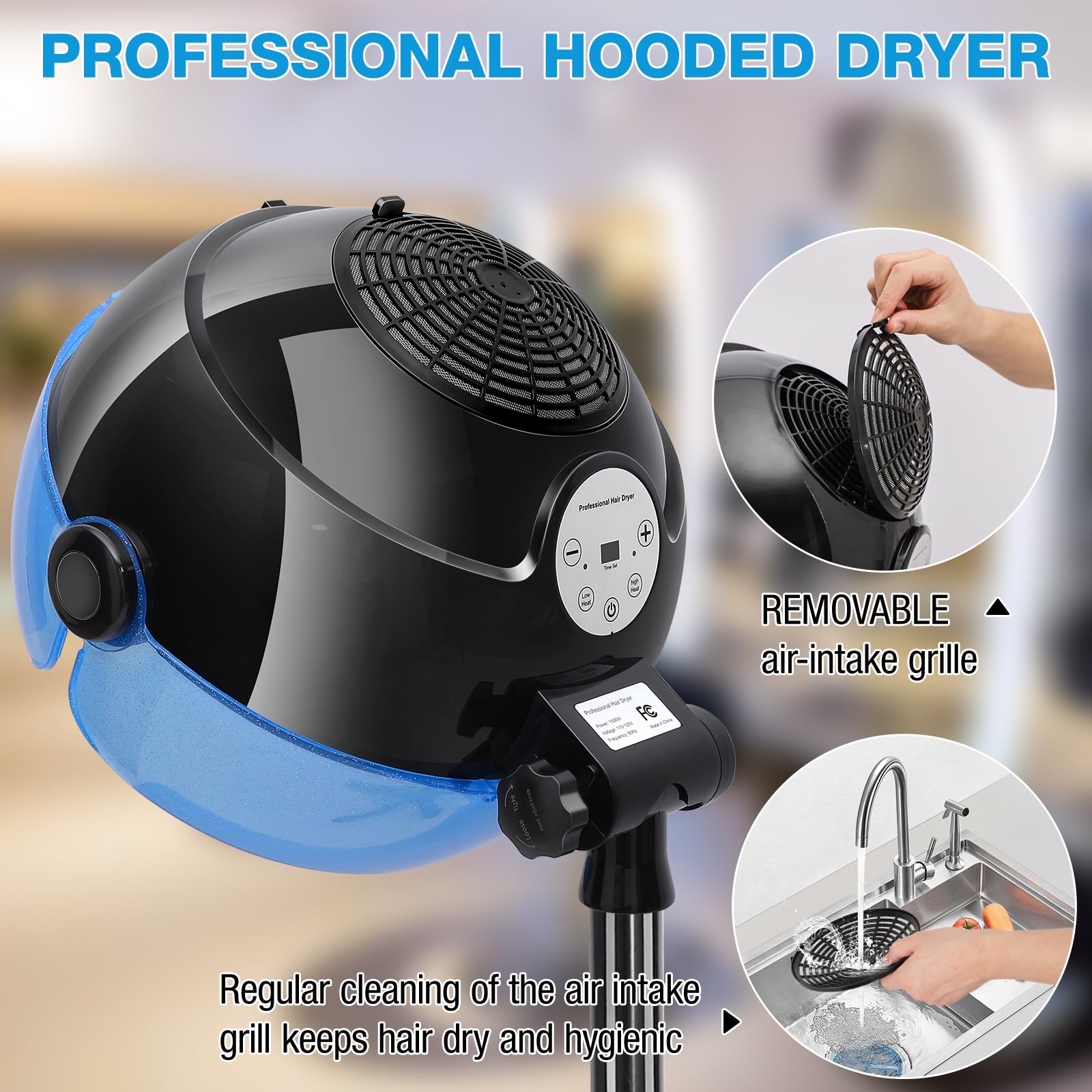 Niuadage hooded hair dryer height adjustable for versatile setups