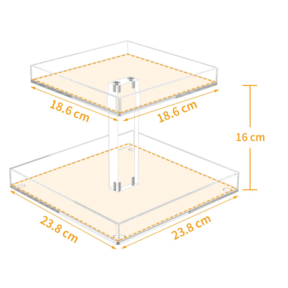 NIUBEE 2-tier acrylic organizer on a dresser top for daily essentials within reach.
