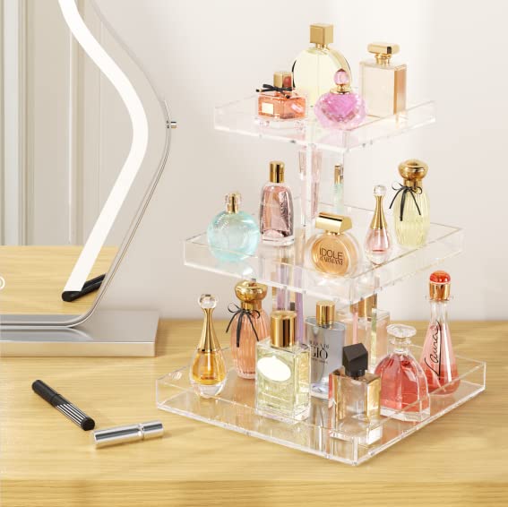 NIUBEE 3-tier organizer with double-lock screws for sturdy, secure countertop display.