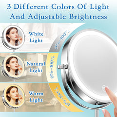 Niuphia vanity mirror color temperature controls for tailored lighting during styling