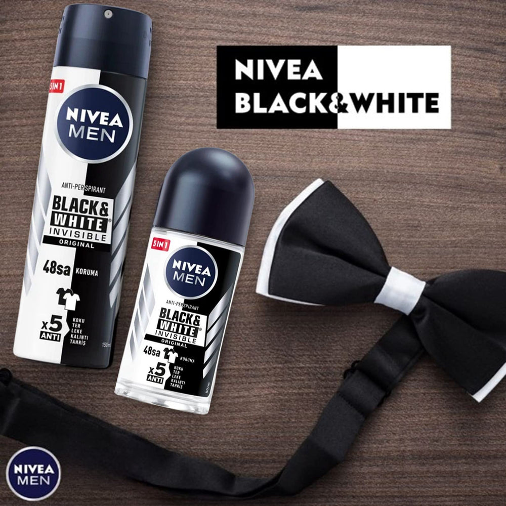 NIVEA Black & White Original 50ml bottle, travel-friendly daily protection.