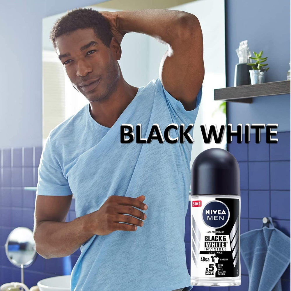 NIVEA Black & White Original roll-on with a light, clean scent for daytime use.