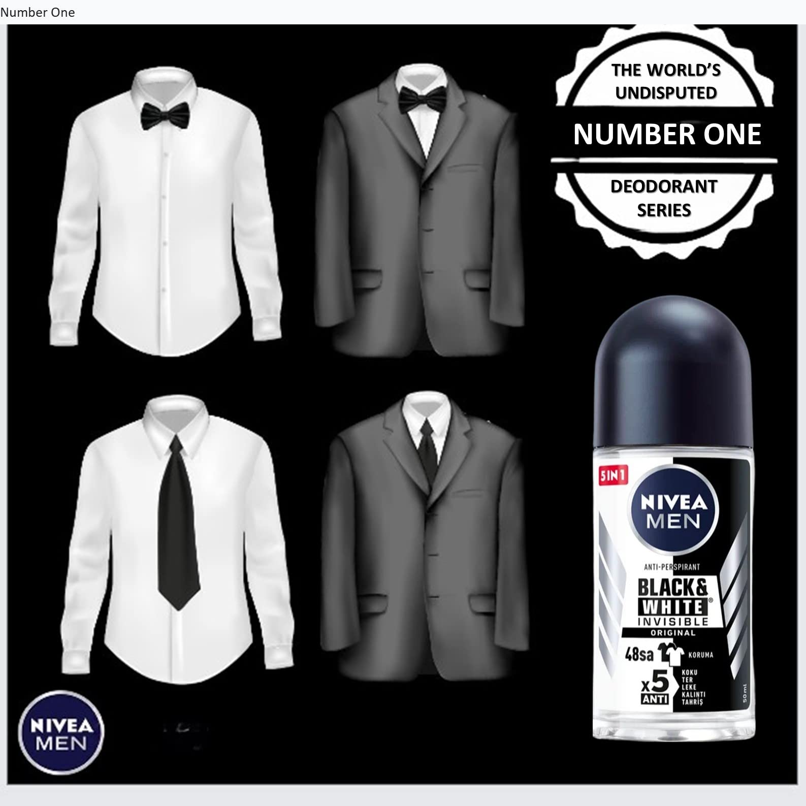NIVEA Black & White Original roll-on in action for comfortable daily wear.